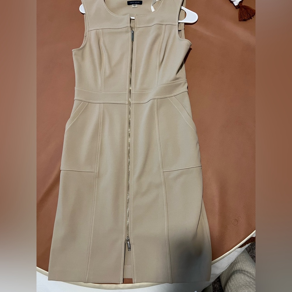 Tommy Hilfiger Cream Sheath Mini Dress Sleeveless